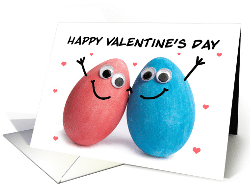 Happy Valentine's Day Cute Egg Couple Humor card (1725340)