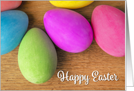 Happy Easter For Anyone Vibrant Colored Easter Eggs Photograph card