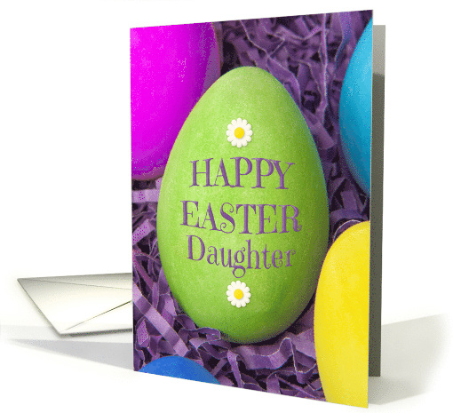 Happy Easter Daughter Dyed Eggs Close Up card (1725988)
