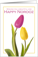 Happy Norooz Yellow and Pink Tulips card