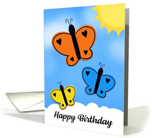 Happy Birthday For Anyone Fun Butterfly Illustration card (1726180)