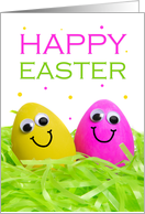 Happy Easter For Anyone Cute Eggs With Faces Humor card