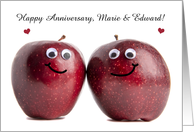 Happy Anniversary Custom Names Two Sweet Apples Humor card