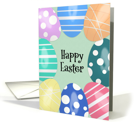 Happy Easter For Anyone Decorated Easter Eggs Illustration card