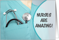 Happy Nurses Day Medical Person in Scrubs With Stethoscope in Pocket card