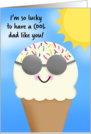 Happy Father’s Day Cool Dad Cute Ice Cream Cone in Sunglasses card