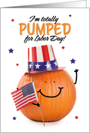 Happy Labor Day Patriotic Pumpkin Humor card