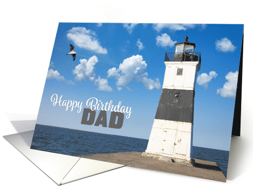 Happy Birthday Dad Scenic Lighthouse Photograph card (1739286)