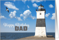 Happy Birthday Dad Scenic Lighthouse Photograph card