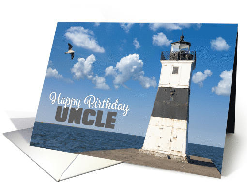 Happy Birthday Uncle Scenic Lighthouse Photograph card (1739614)