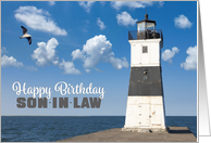Happy Birthday Son In Law Scenic Lighthouse Photograph card