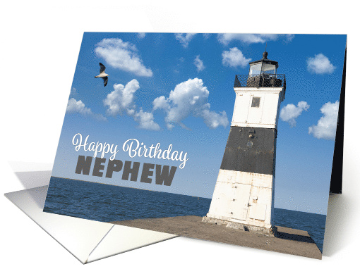 Happy Birthday Nephew Scenic Lighthouse Photograph card (1739620)