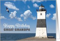 Happy Birthday Great Grandpa Scenic Lighthouse Photograph card