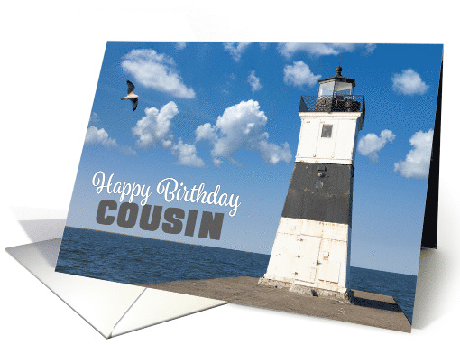 Happy Birthday Cousin Scenic Lighthouse Photograph card (1739644)