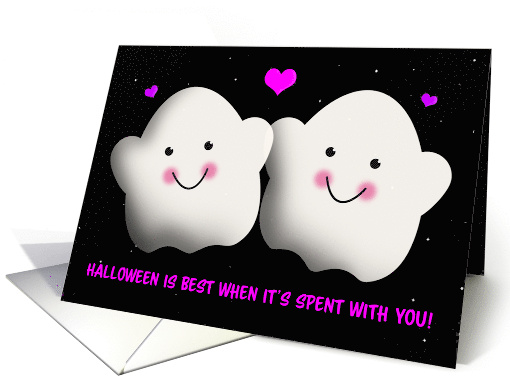 Happy Halloween For Love Cute Ghost Couple card (1744246)
