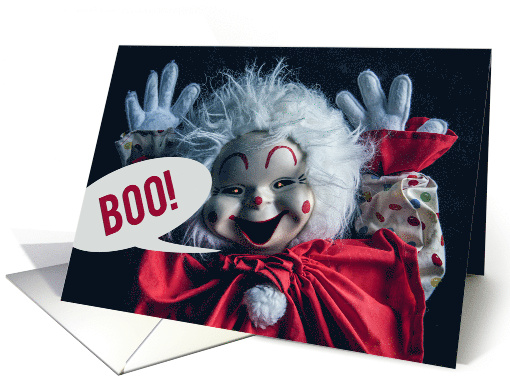 Happy Halloween For Anyone Creepy Clown Doll Humor card (1746106)