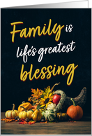 Happy Thanksgiving Family Beautiful Cornucopia Photograph card