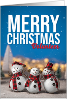 Merry Christmas Volunteer Cute Snowmen Photograph card