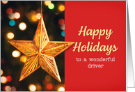 Happy Holidays Driver Star Ornament card