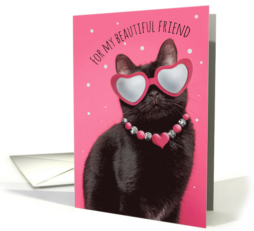 Happy Valentines Day Beautiful Friend Cute Funny Cat in... (1755768)
