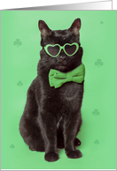 Happy St Patricks Day For Anyone Black Cat Good Luck Humor card
