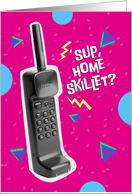 Vintage 90s Cordless Phone in Humorous 90s Themed Hello Card