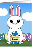 Happy Easter For Pet Custom Name Bunny With Easter Egg card