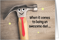 Happy Birthday Dad Funny Hammer Pun Wearing Tie humor card