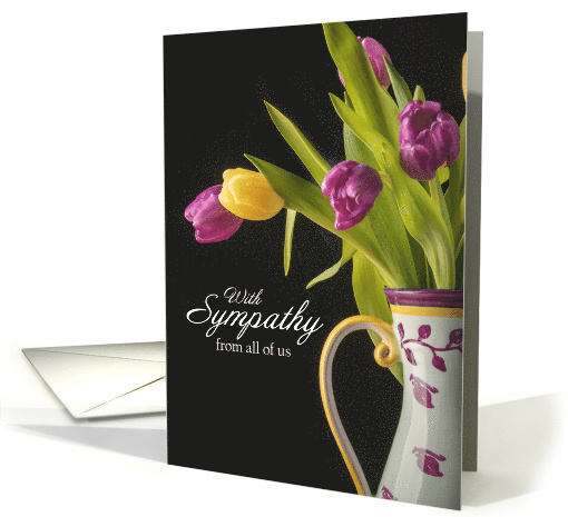 With Deepest Sympathy From All of Us Vase of Tulips Photograph card