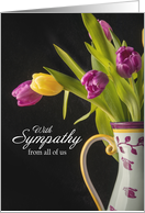 With Deepest Sympathy From All of Us Vase of Tulips Photograph card
