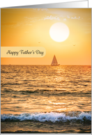 Happy Fathers Day Sailboat Sunset Photograph card
