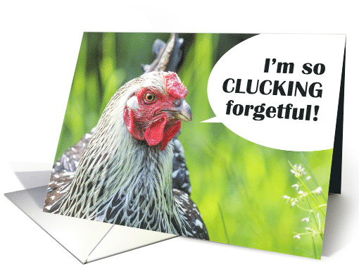 Happy Belated Birthday For Anyone Funny Chicken Humor Photograph card