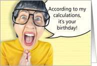 Happy Birthday For Anyone Funny Nerd Woman Geeking Out Humor card