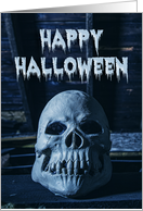 Happy Halloween For Anyone Creepy Skull Photograph card