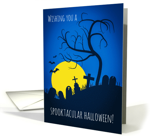 Happy Halloween For Anyone Creepy Cemetery Illustration card (1778994)