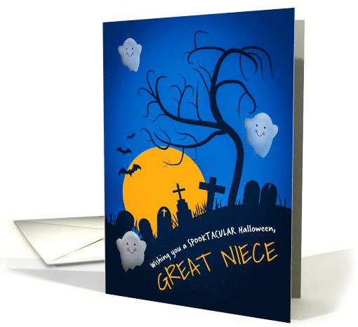Happy Halloween Great Niece Spooky Cemetery with Ghosts... (1781736)