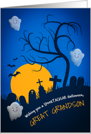 Happy Halloween Great Grandson Spooky Cemetery with Ghosts card