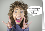 Happy Birthday For Anyone Big Hair 80s Humor card
