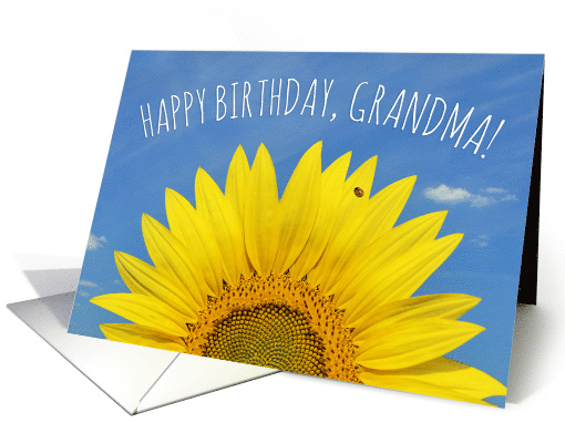 Happy Birthday Grandma Beautiful Sunflower with Ladybug... (1786034)