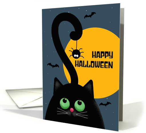 Happy Halloween For Anyone Cute Black Cat With Spider... (1791512)