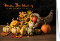 Happy Thankgiving Volunteer Beautiful Cornucopia Photograph card