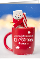 Merry Christmas Grandma Cute Marshmallow Snowman card