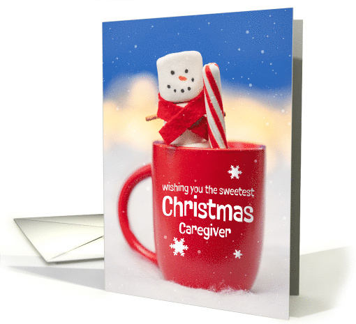 Merry Christmas Caregiver Cute Marshmallow Snowman card (1806078)