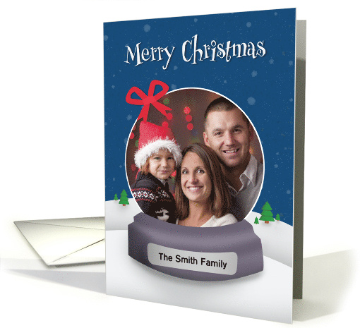Merry Christmas Custom Photo Snow Globe card (1808158)