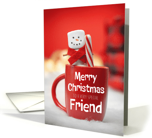 Merry Christmas Very Special Friend Marshmallow Snowman card (1809024)