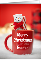 Merry Christmas Very Special Teacher Marshmallow Snowman card