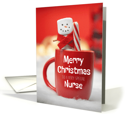 Merry Christmas Very Special Nurse Marshmallow Snowman card (1809362)