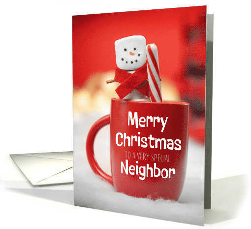 Merry Christmas Very Special Neighbor Marshmallow Snowman card