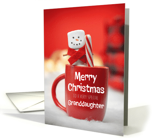 Merry Christmas Very Special Granddaughter Marshmallow Snowman card