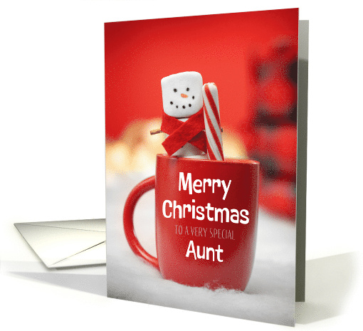 Merry Christmas Very Special Aunt Marshmallow Snowman card (1809394)